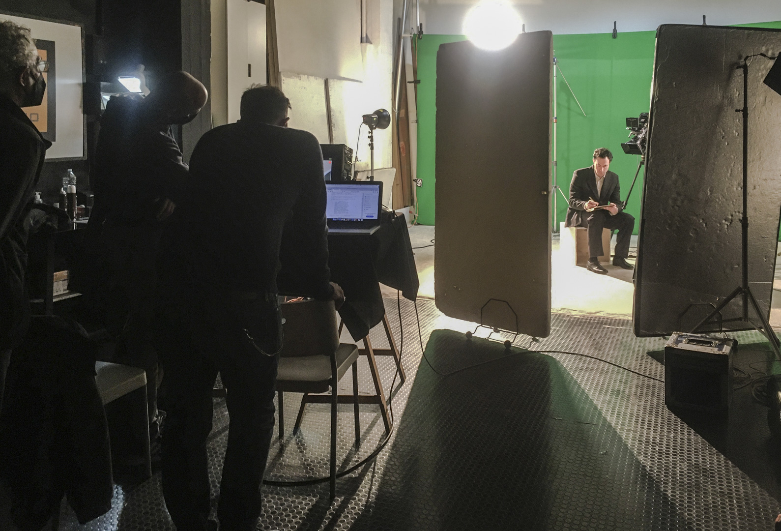 The excitement is palpable at Studio A, Instudio.org as the team works on a movie scene with green screen technology.