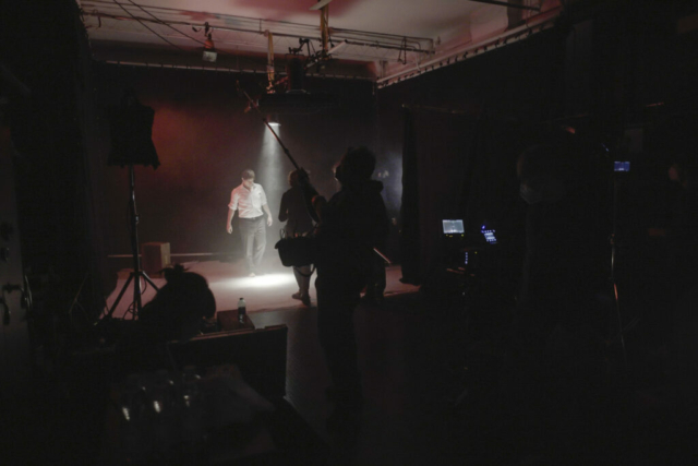 The energy is high at Instudio.org's Studio A as Rai 1 captures scenes on black limbo for a new film