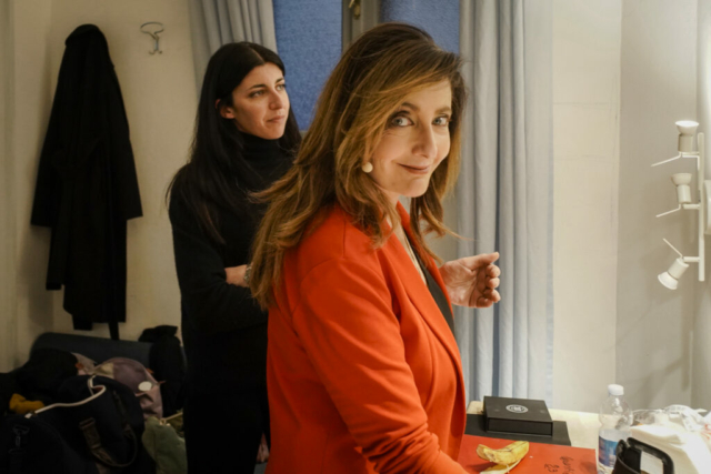 Mrs. Francesca Reggiani in a backstage break of her show